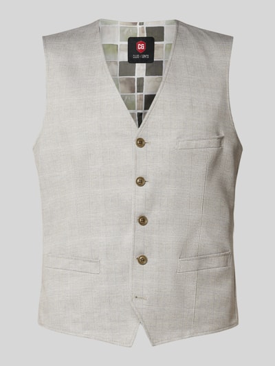 CG - Club of Gents Gilet met strookzakken, model 'Mosley' Beige - 2