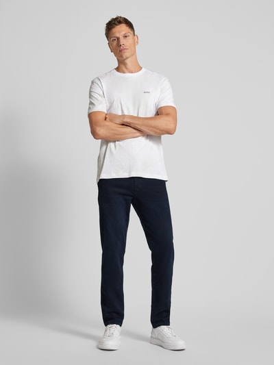 BOSS Orange Regular fit jeans met labelapplicatie, model 'Re.Maine' Oceaanblauw - 1