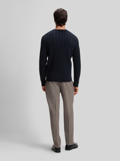 BOSS sweter o kroju regular fit z domieszką bawełny model 'Furlan' Granatowy 5