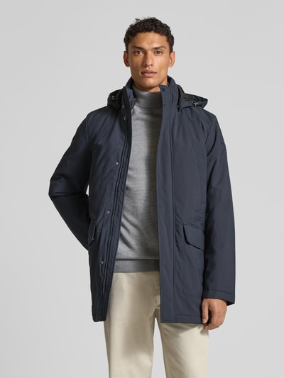 Geox Jack met capuchon en klepzakken, model 'ANDALO' Marineblauw - 4