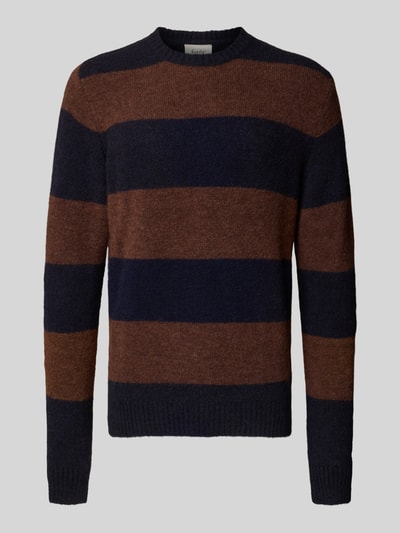 Forét Strickpullover mit Leinen-Anteil Modell 'ALPINE' Dunkelblau 2