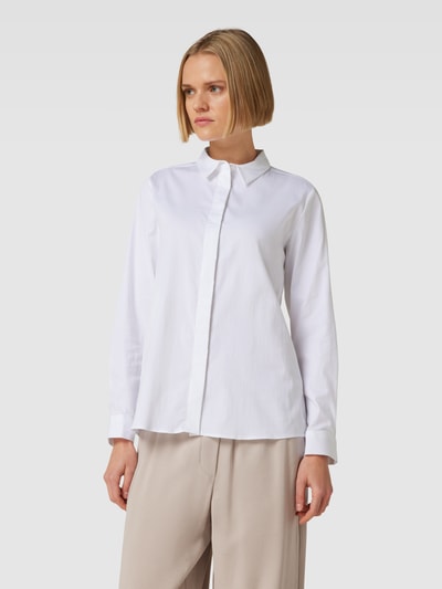 Milano Italy Bluse mit verdeckter Knopfleiste Weiss 4