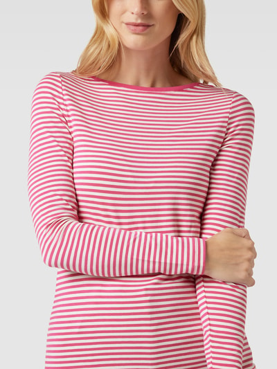 Montego Longsleeve mit Streifenmuster und U-Boot-Ausschnitt Fuchsia 3