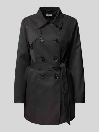 Only Regular Fit Trenchcoat mit Kentkragen Modell 'VALERIE' Black 2