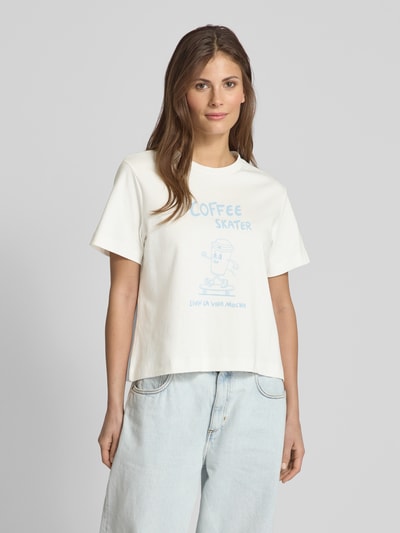 Vero Moda Comfort Fit T-Shirt aus reiner Baumwolle Modell 'SONYA METTE' Weiss 4