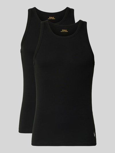 Produktfoto, Slim Fit Unterhemd aus reiner Baumwolle im 3er-Pack von Polo Ralph Lauren Underwear, schwarz, unifarben, Jersey-Material.