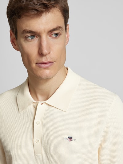 Gant Regular Fit Poloshirt mit Strukturmuster Offwhite 3