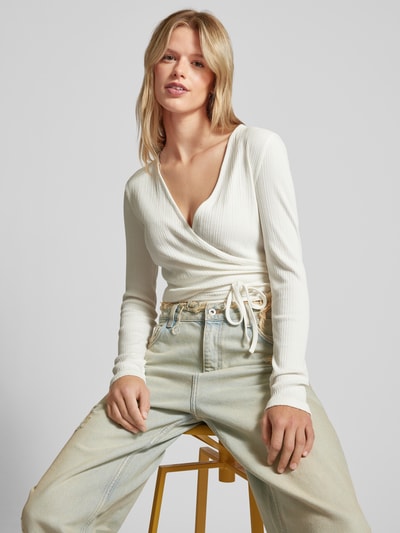 Marc O'Polo Denim Shirt met lange mouwen in riblook Offwhite - 3