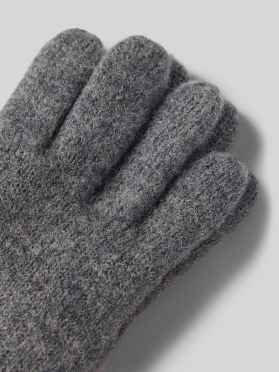 Roeckl Walkhandschuhe aus Schurwolle mit Wappen Emblem Mittelgrau Melange 3