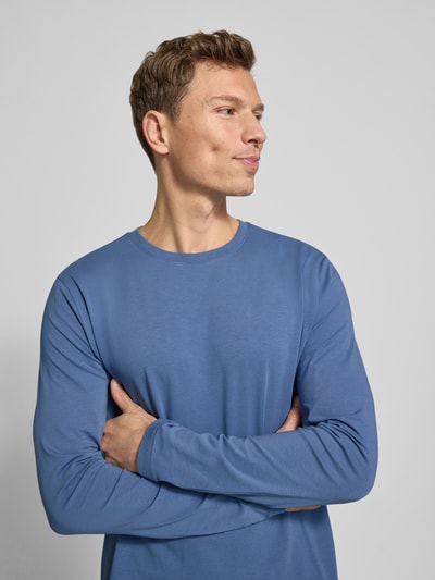 Christian Berg Men Shirt met lange mouwen en geribde ronde hals Jeansblauw - 3