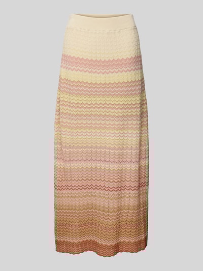 MOS MOSH Gebreide rok met structuurmotief, model 'Hopi' Roze - 2