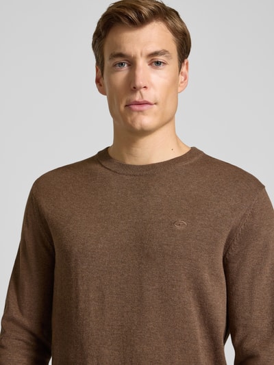 Tom Tailor Regular Fit Pullover aus reiner Baumwolle Dunkelbraun 3