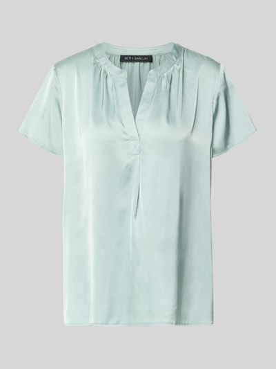 Produktfoto, Blusenshirt aus Satin mit V-Ausschnitt von Betty Barclay in hellem Mintgrün, glatte Oberfläche, Regular Fit, 1/2-Arm.