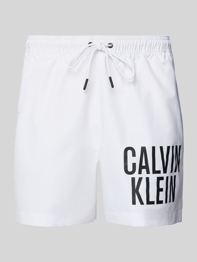 Calvin Klein Underwear Badehose mit Label-Print Weiss 1