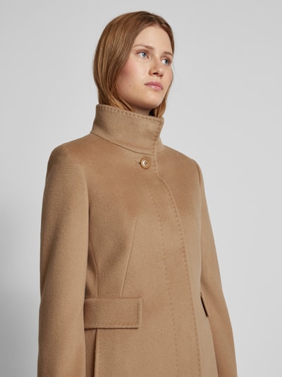 Max Mara Studio Lange jas met opstaande kraag, model 'AGNESE' Camel - 3