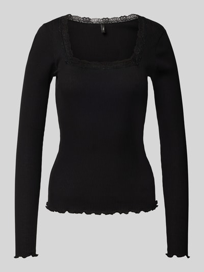 Only Slim fit shirt met lange mouwen van puur katoen, model 'XENA' Zwart - 2