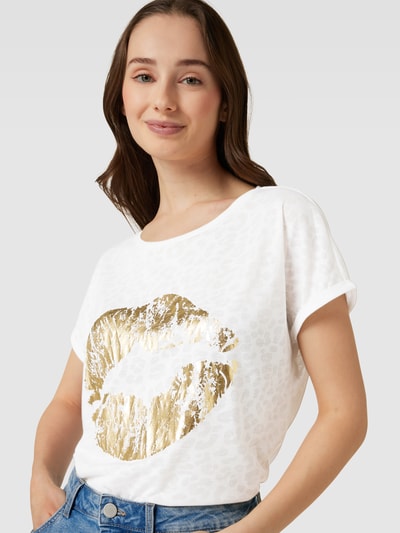 Christian Berg Woman T-Shirt mit Allover-Muster und Motiv-Print Offwhite 3