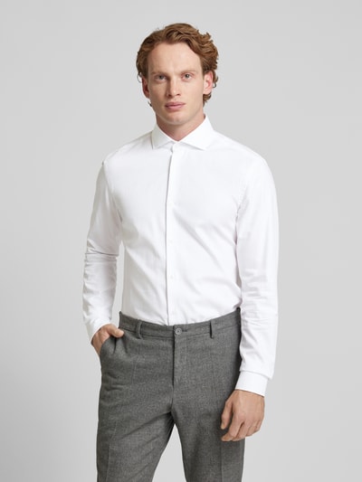 BOSS Slim fit zakelijk overhemd met extra lange mouwen, model 'Hant' Wit - 4