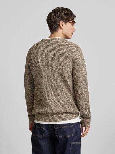 Jack & Jones Gebreide pullover met ronde hals, model 'LEWIS' Beige gemêleerd - 5