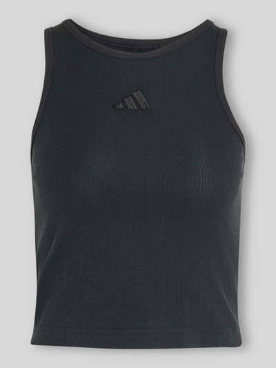 adidas Sportswear Cropped Tanktop aus Baumwoll-Mix in Feinripp Black 2