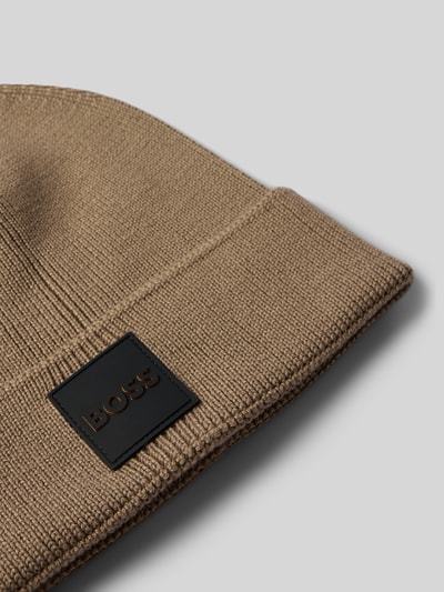 BOSS Czapka z mieszanki wełny model ‘FOXXY’ Khaki 2