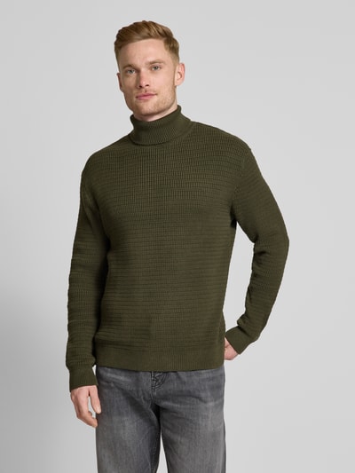 SELECTED HOMME Strickpullover mit Rollkragen Modell 'THEO' Dunkelgruen 4