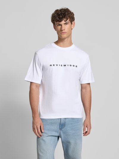 REVIEW T-Shirt mit Label-Print Weiss 4