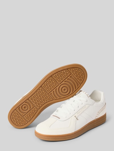 Productfoto, witte sneakers van echt leer model 'CHARLIE W 1A' van Marc O'Polo, dames sneakers, lichtbruine zool, glad oppervlak