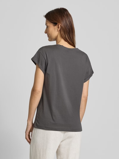 Jake*s Casual T-Shirt mit geripptem Rundhalsausschnitt Dunkelgrau 5