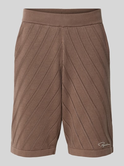 Pegador Gebreide korte broek met elastische band Donkerbruin - 2