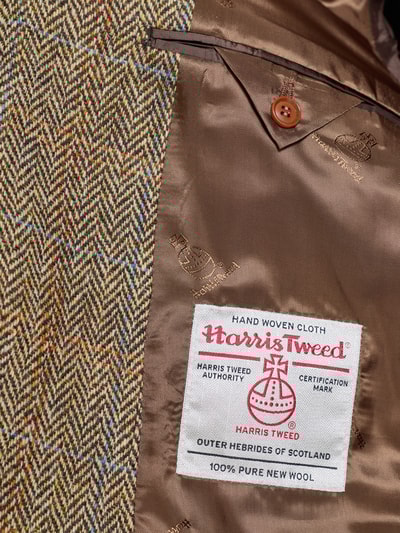 Carl Gross Harris Tweed colbert van scheerwol, model 'Theo' Lichtbruin - 6