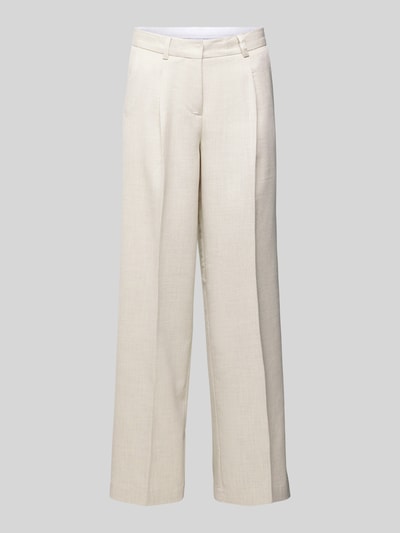 Milano Italy Straight leg stoffen broek met bandplooien Zilver - 2