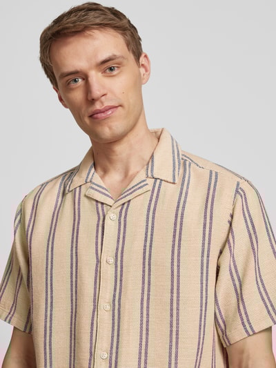 Only & Sons Regular fit vrijetijdsoverhemd met reverskraag, model 'TREV' Beige - 3