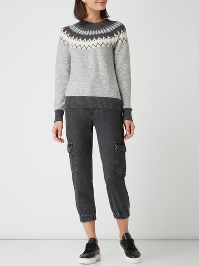 Vero Moda Norwegerpullover mit Woll-Anteil Modell 'Simone' Hellgrau Melange 1