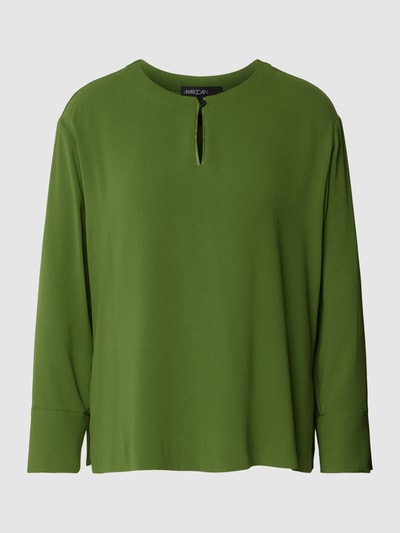 Marc Cain Blouseshirt in effen design met druppelvormige hals Groen - 2