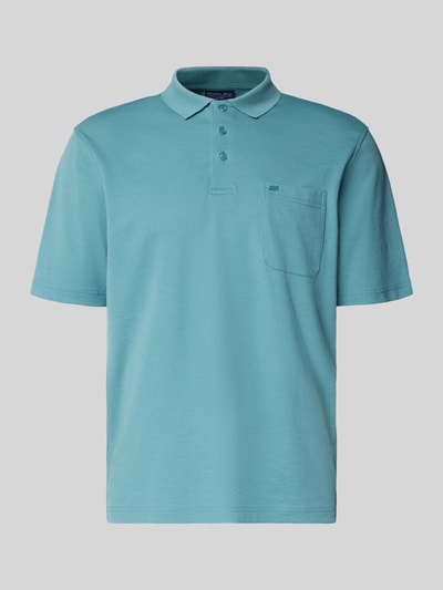 Produktfoto, Regular Fit Poloshirt mit Brusttasche von Christian Berg Men, Mieszanka bawełny, kołnierzyk polo, listwa guzikowa, kolor jasnoturkusowy