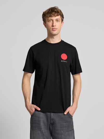 Edwin T-shirt z czystej Bawełna Model 'JAPANESE SUN' Czarny 4