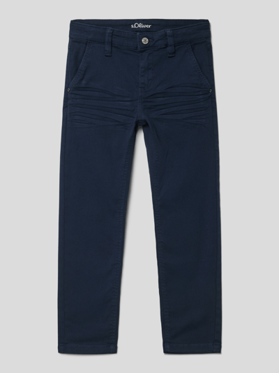 s.Oliver RED LABEL Stoffhose mit Strukturmuster Modell 'REG' Marineblau 1