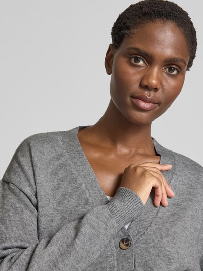 Vila Kurtka z dzianiny z dekoltem w serek model ‘RIL’ Średnioszary 3