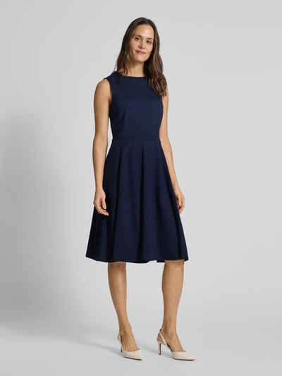 Lauren Ralph Lauren Knielanges Kleid mit Rundhalsausschnitt Modell 'CHARLEY' Marine 1