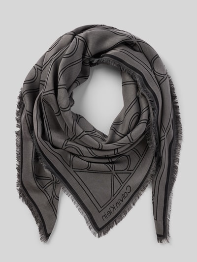 CK Calvin Klein Schal mit Label-Print Dunkelgrau 1