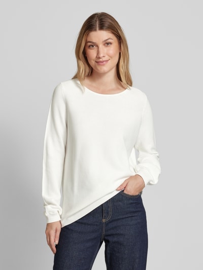 Christian Berg Woman Gebreide pullover met ronde hals Offwhite - 4