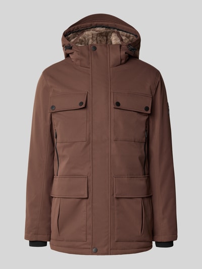 Tom Tailor Regular Fit Parka mit Webpelz-Kapuzenfutter Mittelbraun 2