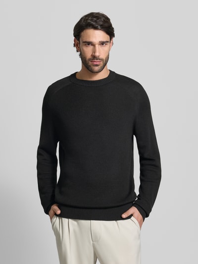 BOSS Orange Regular Fit Strickpullover aus Schurwoll-Mix Modell 'AKAJER' Black 4