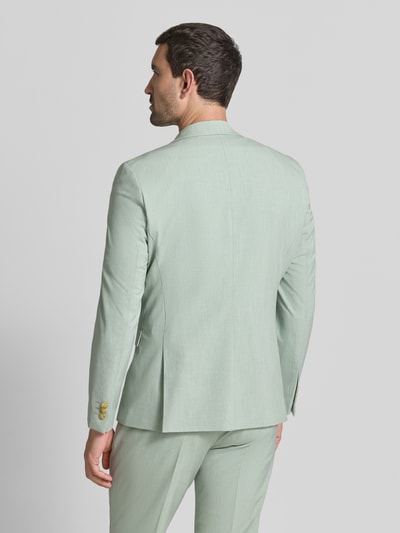 Mannenmodel draagt slim fit Heren Slim Fit Sakko met viscose, model 'LIAM' van Selected Homme in mintgroen, volledige rugaanzicht.