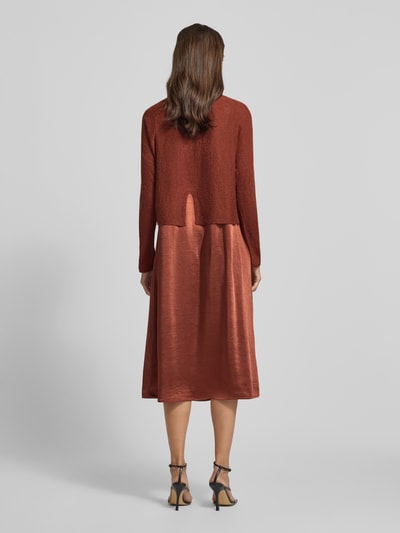 s.Oliver BLACK LABEL Fließendes Freizeitkleid im Set mit Cropped Pullover mit Woll-Anteil Rostrot 5