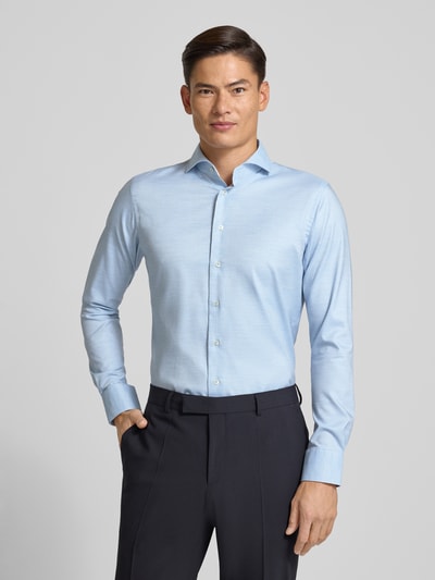 Profuomo Slim fit zakelijk overhemd met haaikraag Blauw - 4