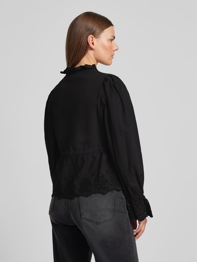 Neo Noir Blouse van puur katoen, model 'Matsi' Zwart - 5