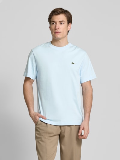 Lacoste T-shirt met labelpatch Lichtblauw - 4