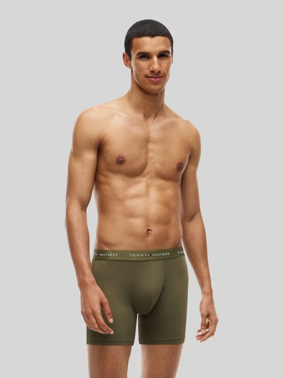 Tommy Hilfiger Pants mit Logo-Bund Modell '3P BOXER BRIEF' Oliv 4